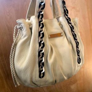 ORVIETO Estet Park,ivory color leather shoulder Bag
